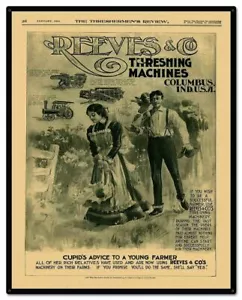 REEVES THRESHING MACHINES INDIANA 30" HEAVY DUTY USA MADE METAL FARM ADV SIGN - Picture 1 of 1