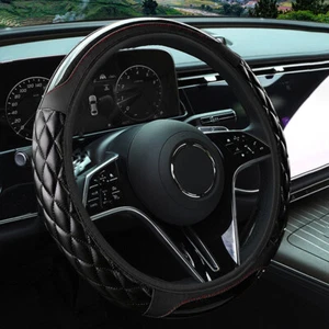 15'' Carbon Fiber Car Steering Wheel Cover Protector Anti-slip Accessory 4Color - Bild 1 von 13