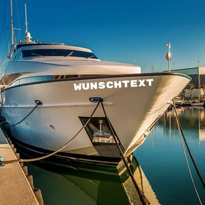 2x Nombre de Barco Como Pegatina para Bote Set Con Texto 10cm Alto Yate Name - Imagen 1 de 9