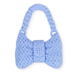 Barbie Fashionistas Cartera Azul Lazo Forma Texturizado Bolso de Hombro Plástico Duro - Imagen 1 de 2