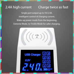 Smart Multi-port 5V/8A charger 8USB with wireless non-slip pad for safe charging - Picture 1 of 14