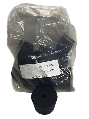 (11) FISHER Laboratory Black Rubber Stoppers With 1-Hole 8-M291 14135M - Image 1 of 3