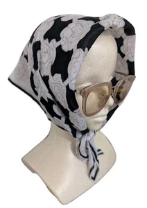 YSL - Mini Bufanda Pañuelo Vintage Mujer Algodón Logo Yves Saint Laurent 22" - Imagen 1 de 6