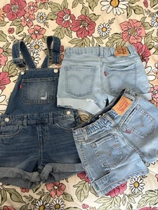 Levi’s Shorts and Overalls Bundle Girls Size 6/7 NWOT Lot of 3 - Picture 1 of 8