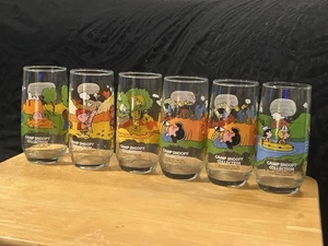 Vintage Peanut Collectible 1965 Glasses Set Of 6 - Picture 1 of 3