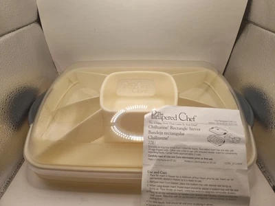 Pampered Chef Chillzanne Rectángulo Servidor Veggies Dip EE. UU. Como Nuevo  Foto 1 de 3