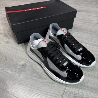 Tenis Prada America’s Cup de cuero con patente para hombre talla 8 probados Foto 1 de 4