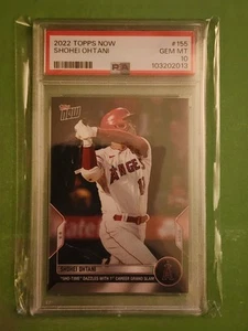 2022 Topps Now SHOHEI OHTANI #155 Show-Time Dazzles 1st Career Grand Slam PSA 10 - Picture 1 of 2