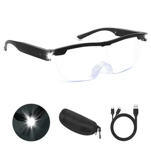 Lupenbrille mit Licht, 200% Vergrößerung, USB Wiederaufladbares LED-Licht... - Bild 1 von 7