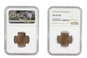 1932 Japan 1 Sen Coin NGC MS 63 RB - Picture 1 of 1