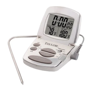 Taylor Gourmet Programmable Stainless Steel Probe Kitchen Thermometer with Timer - Picture 1 of 1