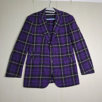 Ralph Lauren Púrpura Etiqueta Kent Cuadros Cachemira Traje Chaqueta Para Hombres 36S $4,995 Foto 1 de 4