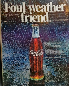 1969 Vintage Coke Coca Cola Soda Original Magazine Ad Rain Foul Weather Friend - Picture 1 of 4