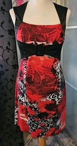 Joseph Ribkoff Kleid Viskose schwarz/rot Gr.38 - Bild 1 von 7