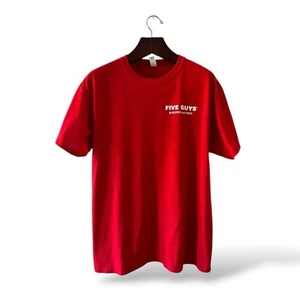 Jerzees Dri-Power Red Five Guys Print T-Shirt, L - Picture 1 of 4