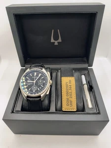 Bulova Lunar Pilot 45mm Stainless Steel Watch w/ Black Leather & NATO Straps - Picture 1 of 6
