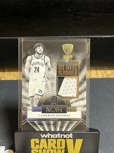 2023-24 Panini Noir Cameron Thomas Box Office Patch Prime #/15 Reti Gioco Indossato - Foto 1 di 2