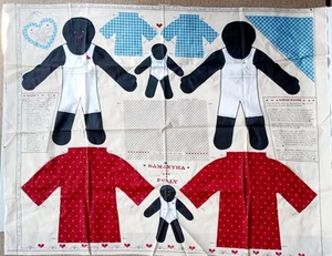 Joan Kessler Samantha and Polly fabric panel black Dolls American DIY - Picture 1 of 4