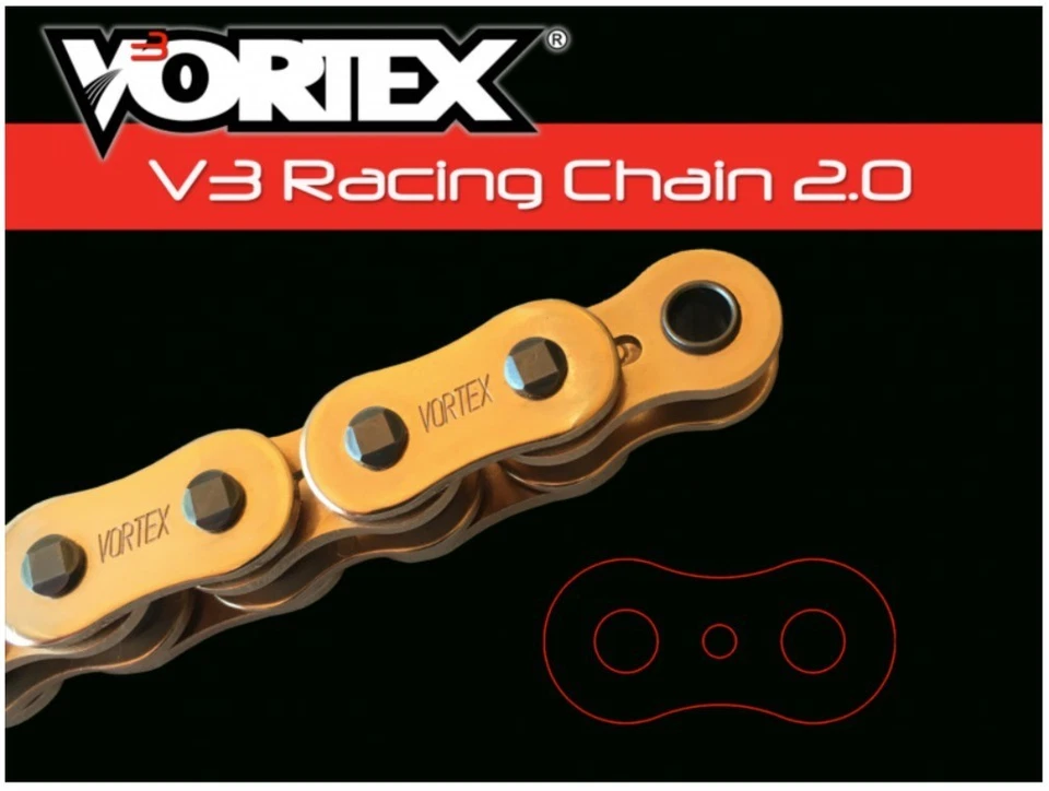 Vortex 525 Pitch SX3 Chain 120 Links Ducati Honda Kawasaki Suzuki Yamaha Gold - Изображение 1 из 1