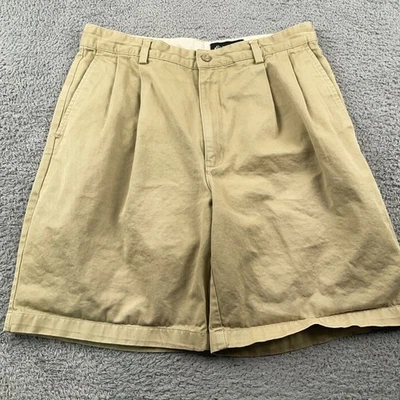 De Colección Eddie Bauer Pantalones Cortos Para Hombres 33 Caqui Plisado Chino Clásico Informal Algodón Preppy Foto 1 de 4