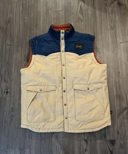 Howler Brothers Men Puffer Rounder Vest Size XL Corduroy Snap Ranch Western - Picture 1 of 10
