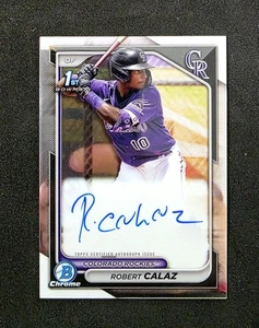 2024 Bowman Robert Calaz Chrome Auto Rookie 1ST #CPA-RCA Rockies - Bild 1 von 2