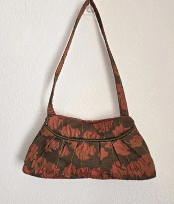 Maruca Cloth Mini Bag Fall Colors Orange Flowers Adorable - Image 1 of 4