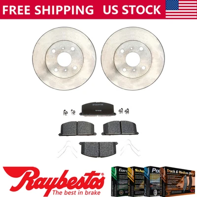 Kit de rotores de freno delanteros + pastillas metálicas y herrajes para Toyota Tercel 1983-1990 Foto 1 de 4