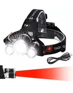 Victoper LED Head Torch – Zoomable, 4 Modes, Red Light – 2×18650 Batteries- New - Picture 1 of 6