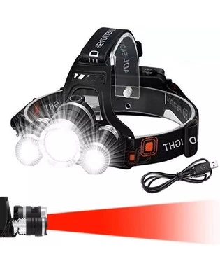 Victoper LED Head Torch – Zoomable, 4 Modes, Red Light – 2×18650 Batteries- New - Image 1 of 4