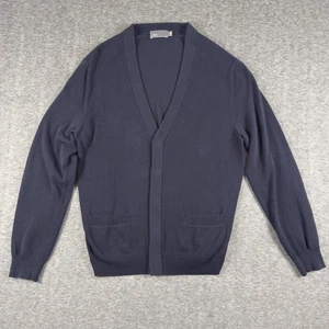 Vince Cardigan Sweater Mens Large Navy Snap Front V-Neck Knit Pockets M12909725 - Picture 1 of 9