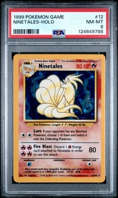 PSA 8 NM-MINT Pokemon TCG Ninetales 012/102 Base Set Holo - Image 1 of 2