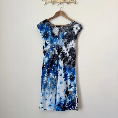 Jams World Daisy Daze Dress Small Blue Black Floral - Image 1 of 4