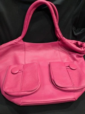 Bolso de hombro vintage de cuero granulado Bodhi rosa  Foto 1 de 4