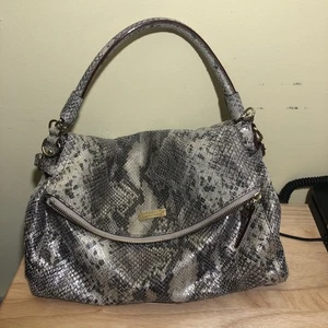 Kate Spade Cobble Hill Mylie Shoulder Bag Crossbody Snakeskin Embossed Fold Over - Picture 1 of 13