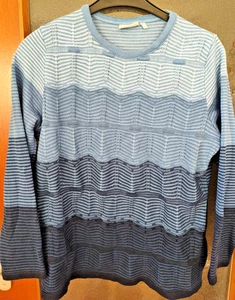 Wollpullover - Farbverlauf - hellblau bis dunkelblau  - Gr. L - Bild 1 von 1