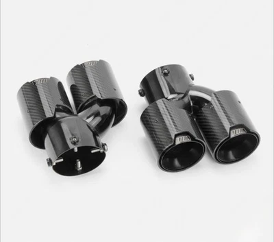 PARA BMW G20 M340i M440 2019-2025 FIBRA DE CARBONO ACERO INOXIDABLE CUÁDRUPLE ESCAPE SILENCIADOR PUNTA Foto 1 de 4