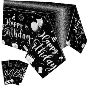3 Pcs Happy Birthday Tablecloths Happy Birthday Party Decorations Plastic - Picture 1 of 7