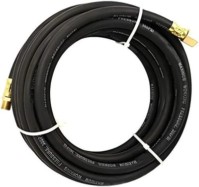 DYNAMIC POWER 25-FT. x 1/4 IN.ID Heavy-duty RUBBER Air Hose Industry-standard NPT threading