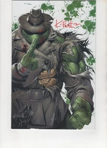 TMNT #1 Battle Damage Disguise Virgin Kirkham SDCC Signed Eastman NM 9.4 w/ COA - Picture 1 of 3