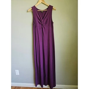 Maxi Vestido Eddie Bauer Talla M Púrpura Torcido Frontal Sin Mangas Algodón Cómodo Verano - Imagen 1 de 7