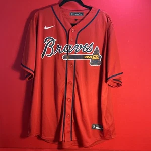 New Nike Atlanta Braves Red Alternate Jersey Blank Back Mens XL T770-AWDB - Picture 1 of 7