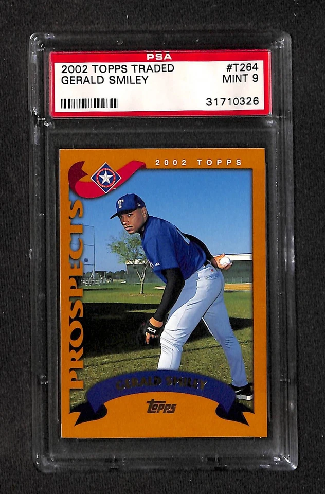 2002 Topps Traded #T264 GERALD SMILEY PSA 9 Mint 31710326  - Image 1 of 3