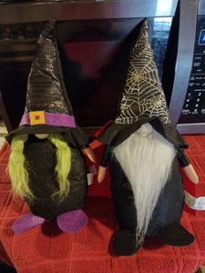 Halloween Plüsch/Stoffwichtel Hexe und Vampir Deko - Bild 1 von 3