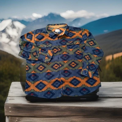 Legendary Whitetails Fleece Shirt Men’s 5XL Tall Aztec Button Up Shacket MINT! - Image 1 of 4
