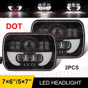 5x7" 7x6" LED Headlights Turn Signals DRL For Jeep Cherokee XJ & For Wrangler YJ - Foto 1 di 9