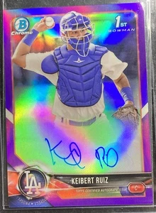 2018 1st Bowman Chrome Prospect AUTO Purple Refractor 19/250 Keibert Ruiz CPA-KR - Picture 1 of 5