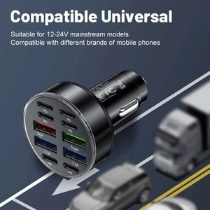 Chargeur Voiture Portable 10 Ports pour Charge Efficace de Plusieurs Gadgets - Photo 1 sur 12