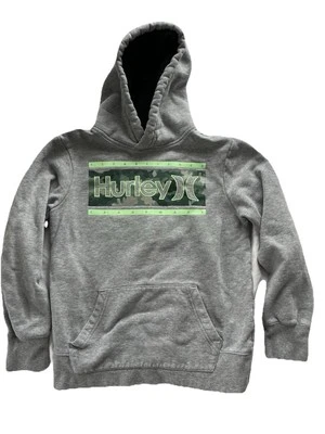Hurley Sweatshirt Youth Boy's Medium 10-12 Gray Fleece Graphic Casual Hoodie - Image 1 of 4