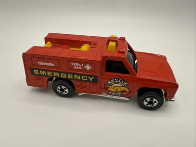 Camión de bomberos Hot Wheels 1974 rojo unidad de rescate de emergencia Blackwalls Foto 1 de 4